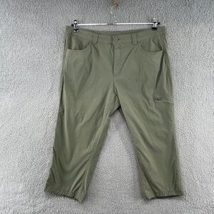Eddie Bauer Rainier Capris Womens 16 Sprig Green Hiking Nylon Waterproof Camp